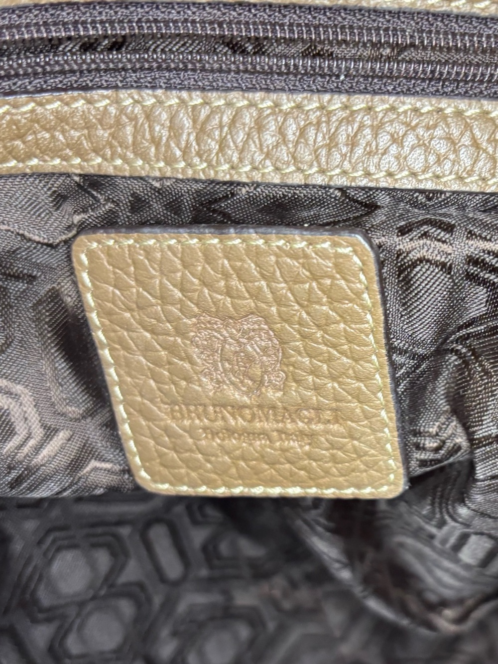 Bruno Magli Pebbled Leather Satchel in Taupe - Picture 8 of 16